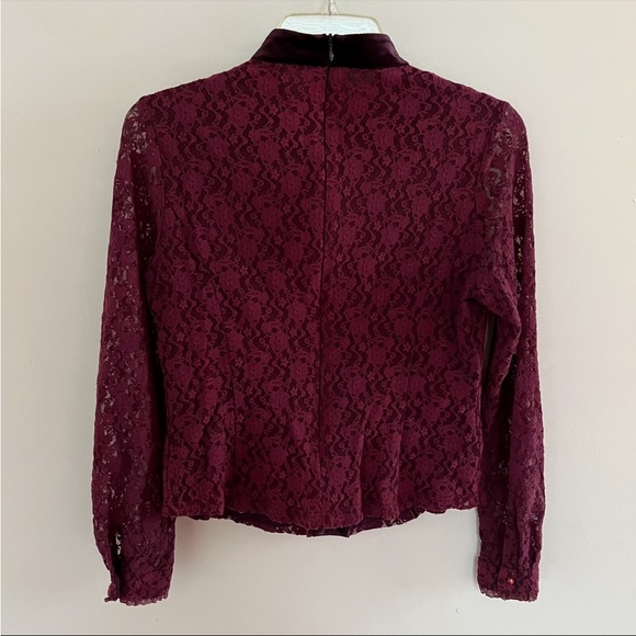 Women's Plum/burgundy Purple Lace Blouse - Picture 6 of 10